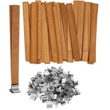 50Sets Wood Wicks for Candles Making - Smokeless Wooden Candle Wicks Crackling Candle Wax Wood Wick,Mechas Para Velas