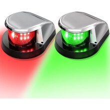 Lampa Łodziowa, Światła do Łodzi, Lampa Nawigacyjna LED 12V 2 Szt. (1 Czerwona 1 Zielona) do Jachtów, Łodzi Wędkarskich, Pontonów