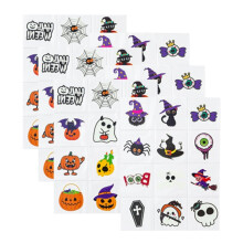 6 Blätter Halloween Leuchtende Temporäre Tattoos für Kinder Halloween Cosplay Gesichtsmakeup Zubehör Feiertagsgeschenke