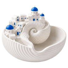 Santorini Catchall Bowl, Shell Key Bowl for Keys Jewelry Coins, Greek Island Trinket Dish for Entryway Table Dresser