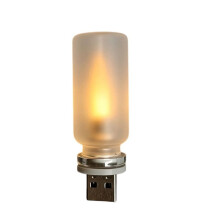 USB Flame Flickering LED Frosted Clear Glass Candle Night Light Simulated Flame for Car Home Room Festival Decoration A