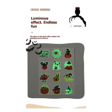 6 Sheets Halloween Glowing Temporary Tattoos for Kids Halloween Cosplay Face Makeup Accessories Holiday Party Gifts