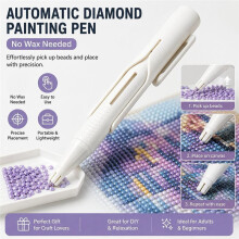 Automatic Diamond Painting Bead Dispenser for Round Drills Wax-to-Dispense Applicator for DIY Diamond Art Crafts Orange
