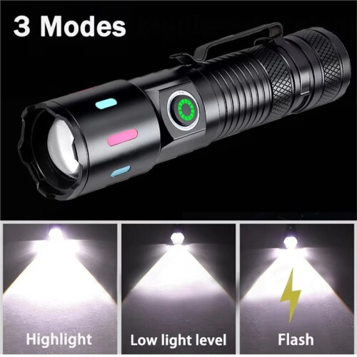 Super Powerful Flashlights Rechargeable LED Flashlight with Battery Flashlight for Camping Hiking Emergency Lamp Torch 1