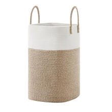 Laundry Basket,Woven Cotton Rope Laundry Hamper,Versatile Storage for Dirty Clothes and Blankets in Bathroom (60cm)