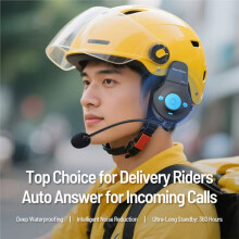 Motorcycle Helmet Headset, Voice Control Hands-Free Call Headset for Motorcycle Rider Takeaway