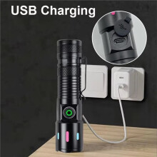 Super Leistungsstarke, Wiederaufladbare LED-Taschenlampe mit Akku für Camping, Wandern und Notfälle