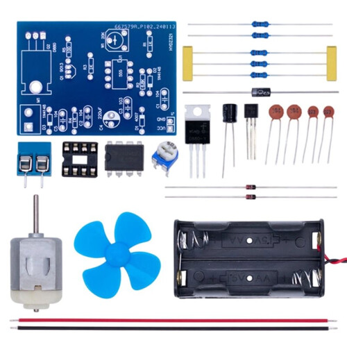 NE555 DIY Electric Fan Kit Motor Pulse Width Speed Controller Kit Electronic Soldering Practice Training Components Set