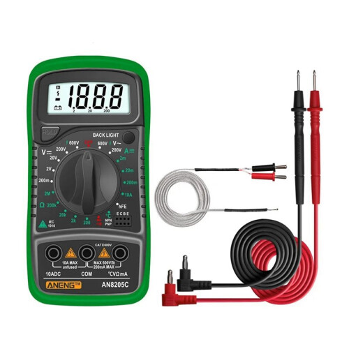 ANENG AN8205C Digital Professional Multimeter AC/ Voltage Meter HFE Ohm Tester  Current Temp Meter with LCD Backlight B 1