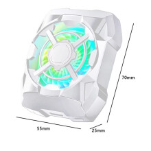 Portable Rechargeable Phone Cooler Wireless Magnetic Silent Phone Cooling Fan Radiator for Playing Games Watching Video