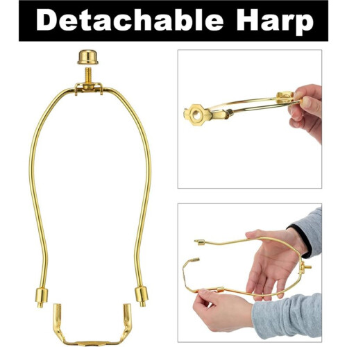 Suporte de Lâmpada de 8 Polegadas 2Pacote Suporte de Sombrinha Dourado Destacável para Lâmpadas de Mesa e de Piso com Finial de Selim 1