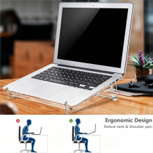 Support D'Ordinateur Portable en Acrylique Transparent, Support de Refroidissement pour Ordinateur Portable, Support Détachable pour Tablette