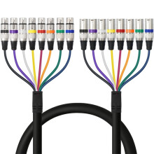 8-Channel XLR Male-to-Female Audio Cable 3pin XLR Male to Female Audio Cable for Broadcasting Recording 3Meter