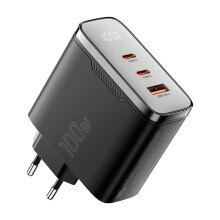100W GaN USB Type C Charger Digital Display PD QC Charger Portable USB Charger for 15-17 EU Plug