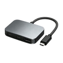Adattatore Hub USB 4 In 1 USB-C A Uscita Video Duale 4K 60hz Compatibile 100W PD Ricarica Rapida USB-A Splitter USB