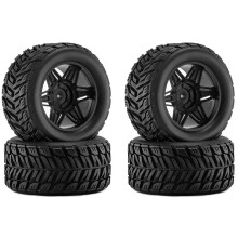 Rubber Tires Wheels for SCY 16101 16102 for MJX 16207 HBX 16889 for 1/16 SUMMIT E- Revo ARRMA KRATON Black