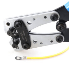 Professional HX-50B 6-50mm² Rotating Dies Crimping Pliers for Copper Lugs with 120Pcs Electrical Terminals Set