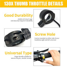 130X Thumb Throttle Electric Bike 130X Speed Control 130X Ebike Thumb Throttle Accelerator for Electric Bike 12V-72V B