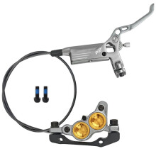 Z4 4 Piston Hydraulic Disc Brake, for Mountain Bikes Enlarged Hydraulic Cylinders Brake Calipers (Front 950mm) Titanium