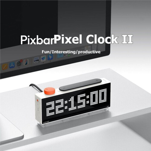 TC002  Pixel Desk Clock Full Color Pixel Display Clock Weather Forecast Function Scientific Management of 2