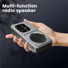 Portable FM Radio Alarms Clock Radios Recorder 2inch IPS Screen MP3 Video Player Speaker 8G
