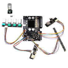 Amplificateur 2.0 Réglé DSP 5.3 Contrôlé par Application 2x20/30W Effets WS2812 Entrées TF/USB/SPDIF/AUX Sortie I2S