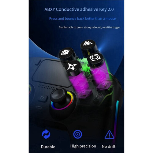 For PS5 Wireless Gamepad Gyro Sensor Hall Joystick and Effect Trigger Built-in Speaker RGB Gamer Controller A 2