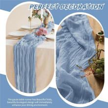 10 PCS Light  Table Runner 90cmx180 cm Boho Gauze Cheese Cloth Table Runners for Wedding Party Birthday Home Decor