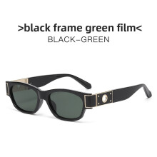 (BlackFGreen)Square Frame Sunglasses With Pc Lenses For Travel And Outdoor Fashion Activities
