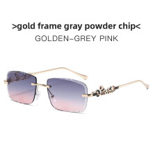 (Gray Pink)Geometric Metal Sunglasses With Pc Lenses For Summer Sun Protection And Wear Casual