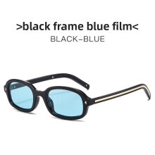 (Black Blue)Modern Square Sun Glasses With Uv400 For Summer Outings And Parties Fashion