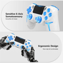For PS4 PS3 RGB Wireless Gamepads LED Light Game Controller Console PC 6Axis Gyroscope Dual Vibrations A