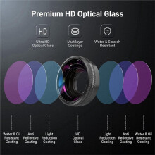 For  Osmo Action 6 Wide Angle Lens 185 FOV HD Optical Glass Screw  Action Camera Lens Photography Accessories