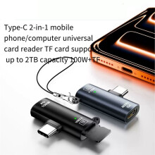 2 in 1 OTG Adapter PD100W USB C Oplader Type C Mannelijk Naar TF Geheugenkaart Lezer U Schijf Lezen voor Telefoon Tablet Laptop A