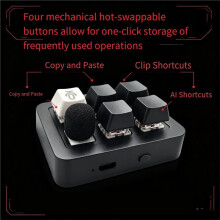 Agent AI 5 Keys 1 AI Keyboard Voice Input Keyboard with Wireless Microphone for Custom Keyboard Gaming Custom