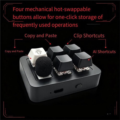 Agent AI 5 Keys 1  AI Keyboard Voice Input Keyboard with Wireless Microphone for Custom Keyboard Gaming Custom