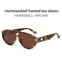 (Tea)Classic Style Sunglasses With Antiuv Coating For Driving And Fashion Parties