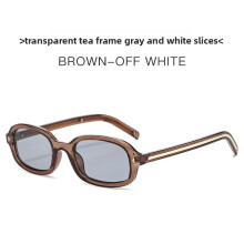 (Brown Gray)Modern Square Sun Glasses With Uv400 For Summer Outings And Parties Fashion