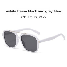 (White Grey)Lunettes de soleil classiques avec monture verres pour extérieur style urbain et voyages mode