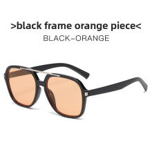 (Black Orange)Lunettes de soleil classiques avec monture verres pour extérieur style urbain et voyages mode