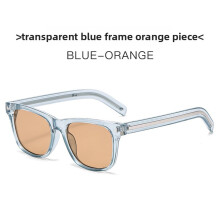 (Champagne)Minimalist Square Sunglasses Men Uv400 Polycarbonate For Summer Outdoor Sports