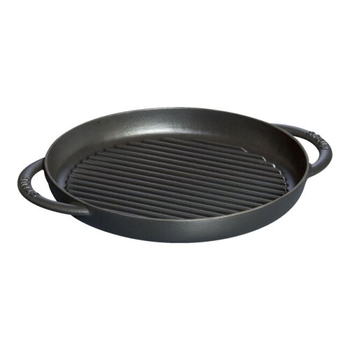 STAUB 23cm CAST IRON PURE GRILL PAN BLACK