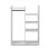 White children's wardrobe, 110 cm high - LALA 1