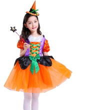 (6,90)Children Halloween Cosplay Witch Costume Teens Baby Girl Gown Infant Dress