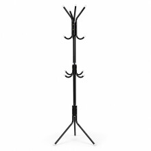 Oypla 12 Hook Coat Umbrella Stand Hat Rack Heavy Duty All Metal Black