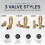 DuraTherm Angled Brushed Brass Thermostatic Radiator Valve Pack - 15mm 4