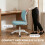 Light Blue Mesh Office Chair, Armless & Adjustable 4
