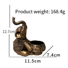 2X A-Or Bougeoirs Animaux Sculpture D'Éléphant Bougeoir Photophore Déco Petits Bougeoirs Cadeau Porte-Bonheur