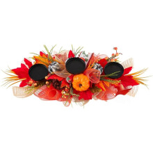 Fall Candle Holder Centerpiece for Table 3 Pillar Candleholders Maple Leaves Pumpkin Thanksgiving Decor