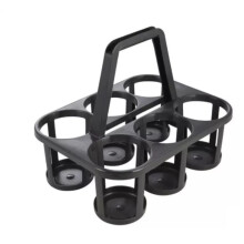Kabalo Plastic Bottle Carrier Crate Glass Folding Holder Rack 6 Six Fresh Black Caddy